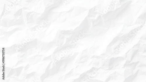 Crumpled white paper texture background with creases and folds