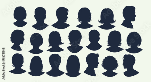 Vibrant collection of flat design user avatars and profile icons, representing diverse men and women for social media, applications and digital platforms