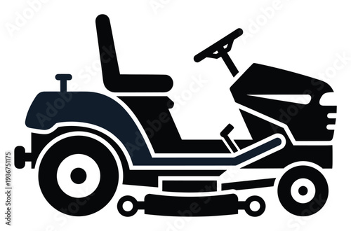 Professional riding lawn mower graphic depicting essential yard maintenance equipment for gardening and landscaping service advertisements