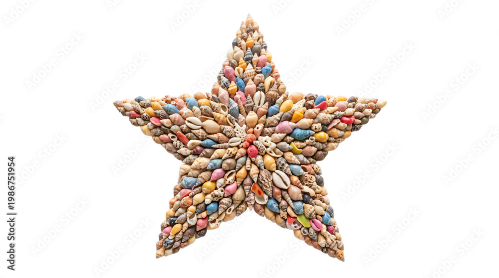 Obraz premium colorful star shape made of candy beans on white background