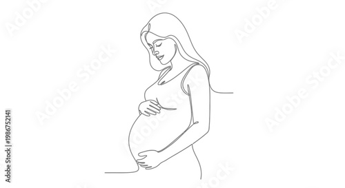 Joyful expectant mother embraces her growing baby bump, embodying the beauty and anticipation of new beginnings and a loving future as she prepares for motherhood