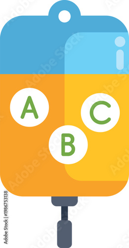 Iv bag icon representing vitamin and nutrient infusion for health and wellness