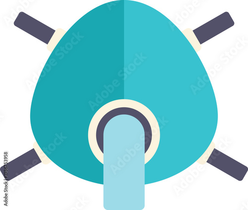Minimalist flat vector illustration of a robotic vacuum cleaner seen from above