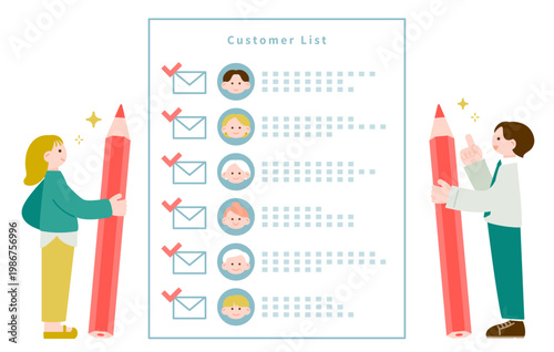 リストマーケティング 顧客にメールを配信するビジネスマン