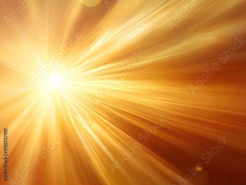 Light rays burst through a space creating bright and vibrant patterns and colors in the background during a sunny day
