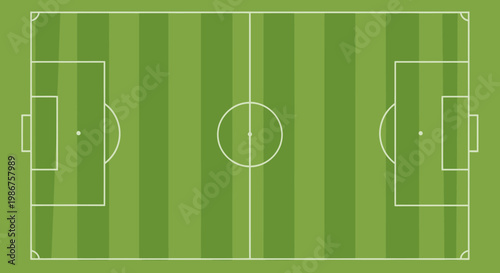 A green soccer field with white lines.