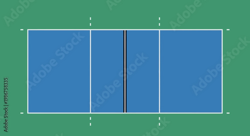 Overhead View of Blue Padel Court with Green Surroundings