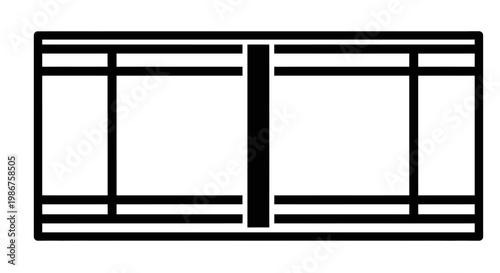 Badminton Court Outline Icon Isolated White Background