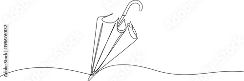 Minimalist Summer Umbrella Line Art Animation, Continuous One Line Drawing Umbrella Animation, Summer Beach Umbrella Outline Animation