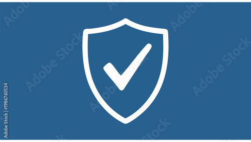 Business Security Icon, Protection Shield Checkmark, Safety Assurance Symbol