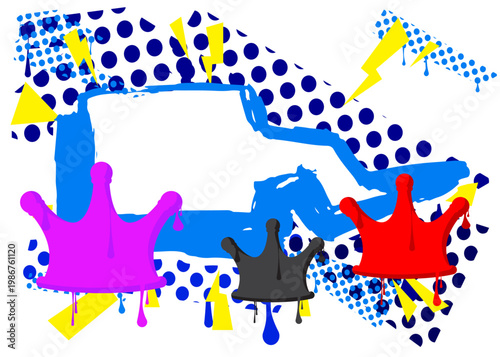 Crown graffiti. Abstract modern street art decoration performed in urban painting style.