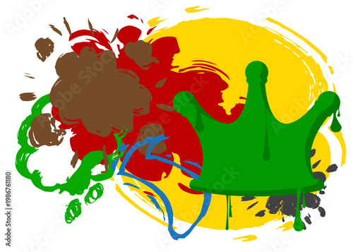 Crown graffiti. Abstract modern street art decoration performed in urban painting style.