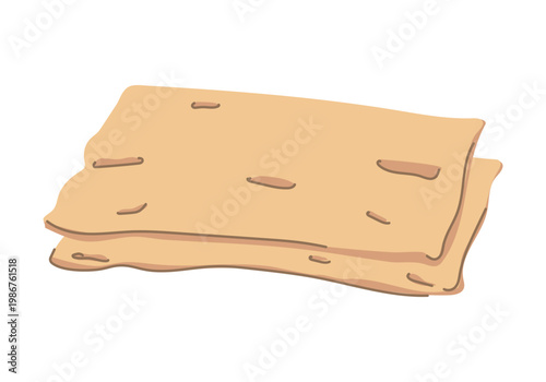 Iran's national bread, Nan Sangak, with sesame seeds. A new illustration of the Persian flatbread.