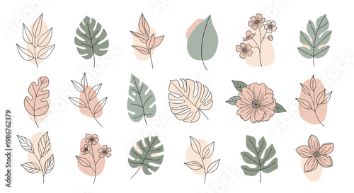 Serene and minimalist botanical illustration evokes calmness and natural beauty. Ideal for wellness brands, spa advertising, or adding a touch of orga