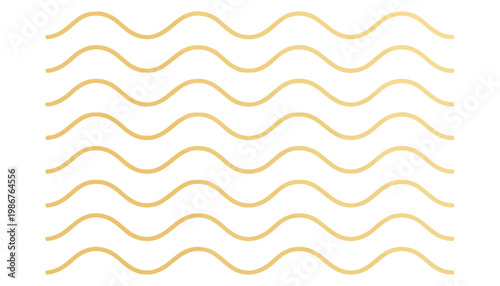 Golden wavy lines illustration on a white background