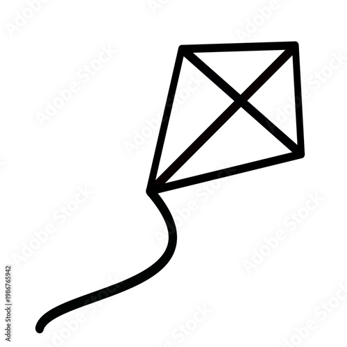 Kite  vector icon. Vector graphic, not Artificial Intelligence, logo illustration. Replaceable vector design.