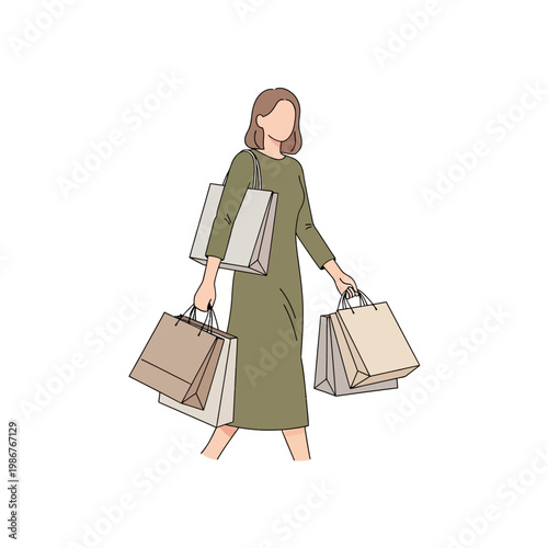 Woman with Shopping Bags