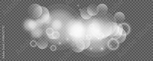 Bokeh circles on transparent background
