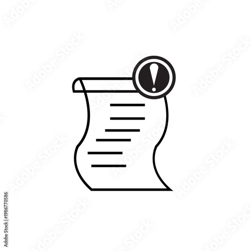 A warning sign marks an important document with lines