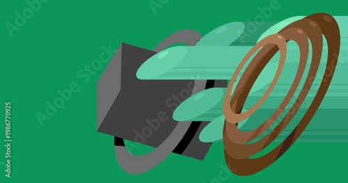 Geometrical graphic retro theme background animation with place for text. Minimal geometric elements frame video. Vintage abstract shapes for advertising.