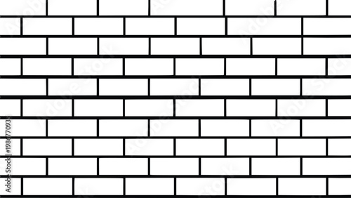 Simple white brick wall with black lines illustration