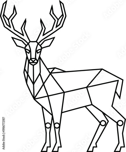 Geometric deer illustration with polygonal design