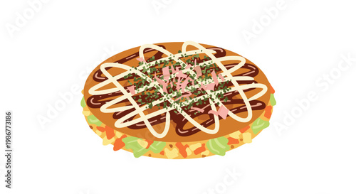 okonomiyaki japanese pancake savory pancake japanese food asian cuisine mayonnaise sauce bonito flakes seaweed cabbage.