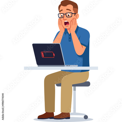 A cheerful man smiles while looking back over his shoulder in an illustration.