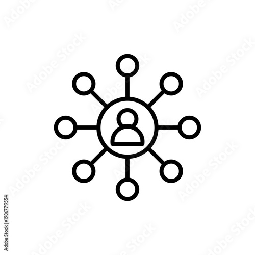 Social Neural Network Connectivity Icon