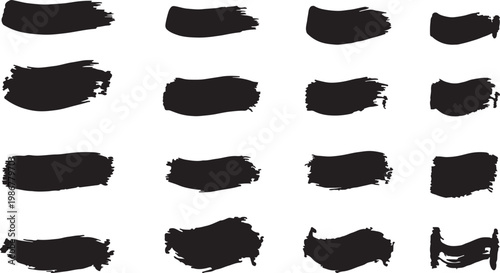 Hand Drawn Ink Brush Strokes Pack, Abstract Grunge Paint Texture