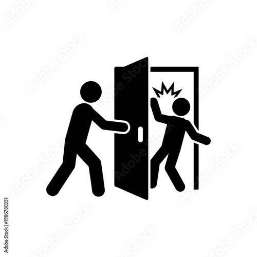 Door Strike Impact Accident Icon