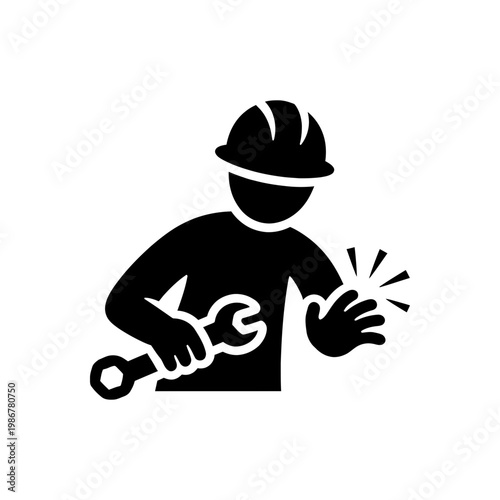 Fotografie Hand Injury Tool Misuse Icon