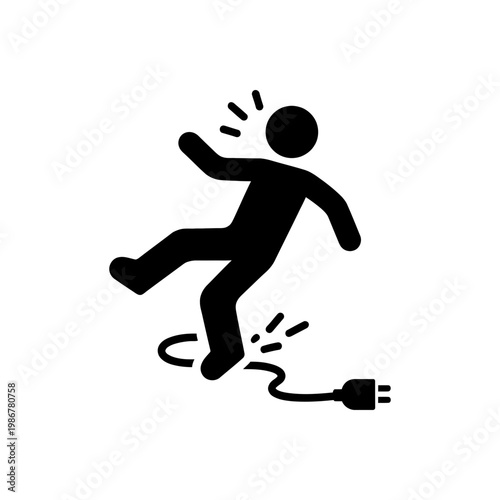 Electrical Cord Tripping Hazard Icon