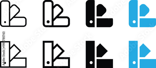 Set of color swatch icons in various styles
