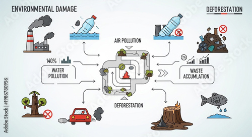 Environmental Damage and Pollution - A Visual Representation of Key Issues.