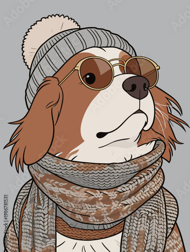Cavalier King Charles Spaniel in Winter Fashion