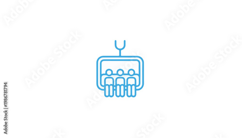 people on cable car in ski resort