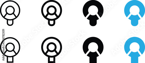 Set of user interface icons for media player, shuffle and repeat functions