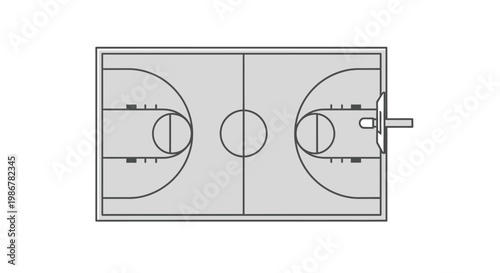 A detailed diagram of a basketball court.