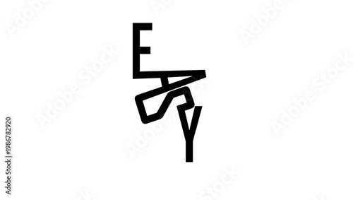 Easy inscription, black isolated silhouette