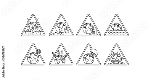 Global Warming Warning Signs - Depicting Environmental Crisis and Climate Change.