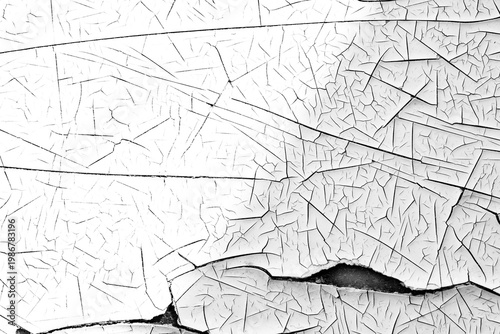Abstract nature cracked surface texture with intricate fracture lines, monochrome background, grunge distressed pattern, high detail close-up, ideal for design and wallpaper use.