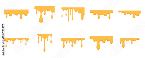 Set of Honey Drips and Liquid Drops