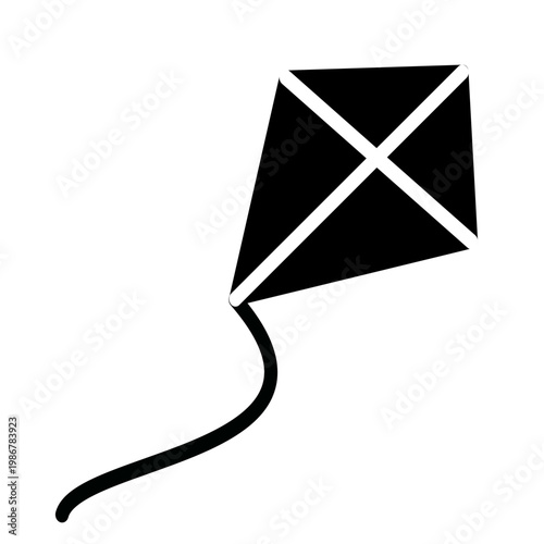 Kite vector icon. Vector graphic, not Artificial Intelligence, logo illustration. Replaceable vector design.