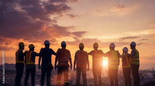 Diverse Workers Team Standing Together in Modern City – International Labor Day Concept