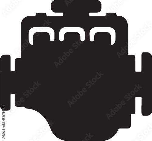 Engine icon automobile motor power technology symbol.