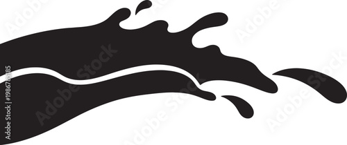 Dynamic black liquid splash forming wave shapes.