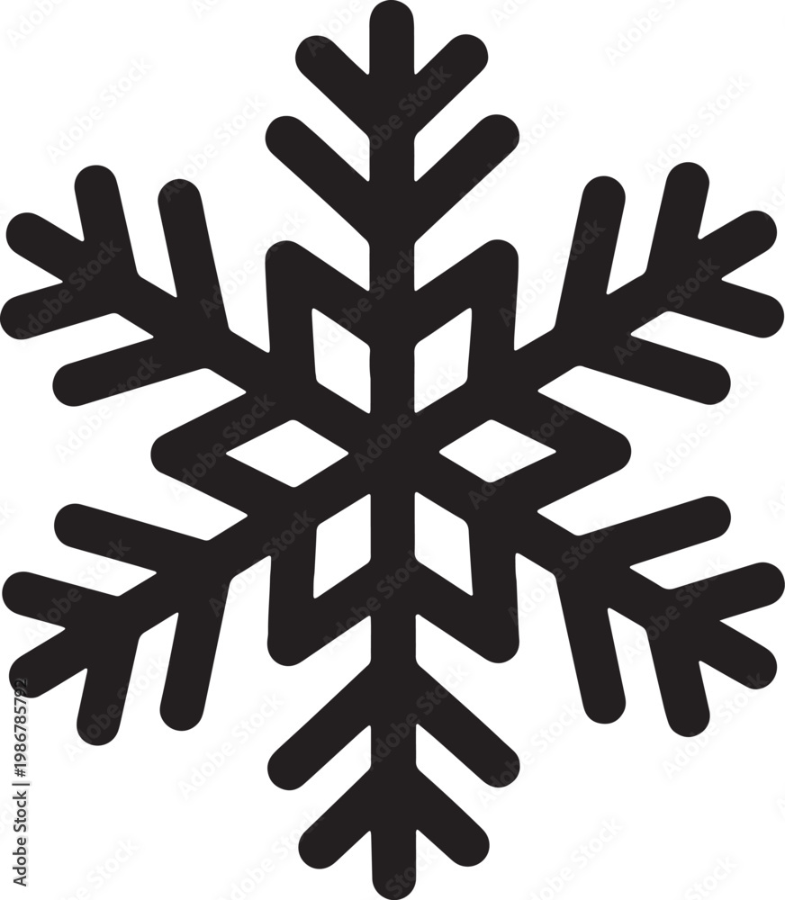 Obraz premium Snowflake icon representing winter cold and frost.