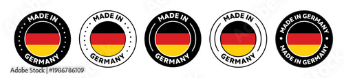 Set of Made in germany label icons. Made in germany logo symbol. german made badge. germany flag. suitable for products of germany. vector illustration