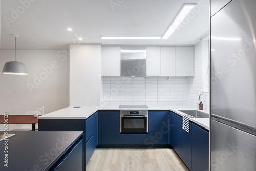 Interior of a beautiful kitchen in cozy apartment